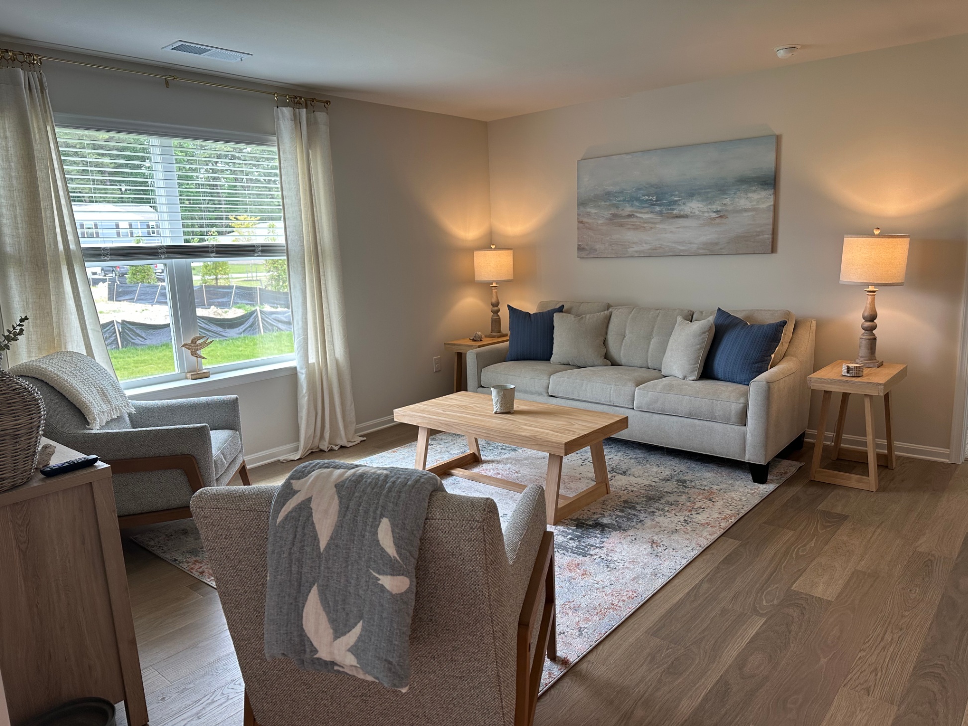 Open concept living room with queen sleeper sofa Open concept living room with queen sleeper sofa - Our Shorebird Way - Millsboro