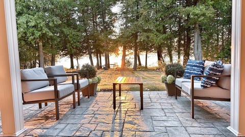 Enjoy beautiful sunrises and sunsets from the grand room or patio.