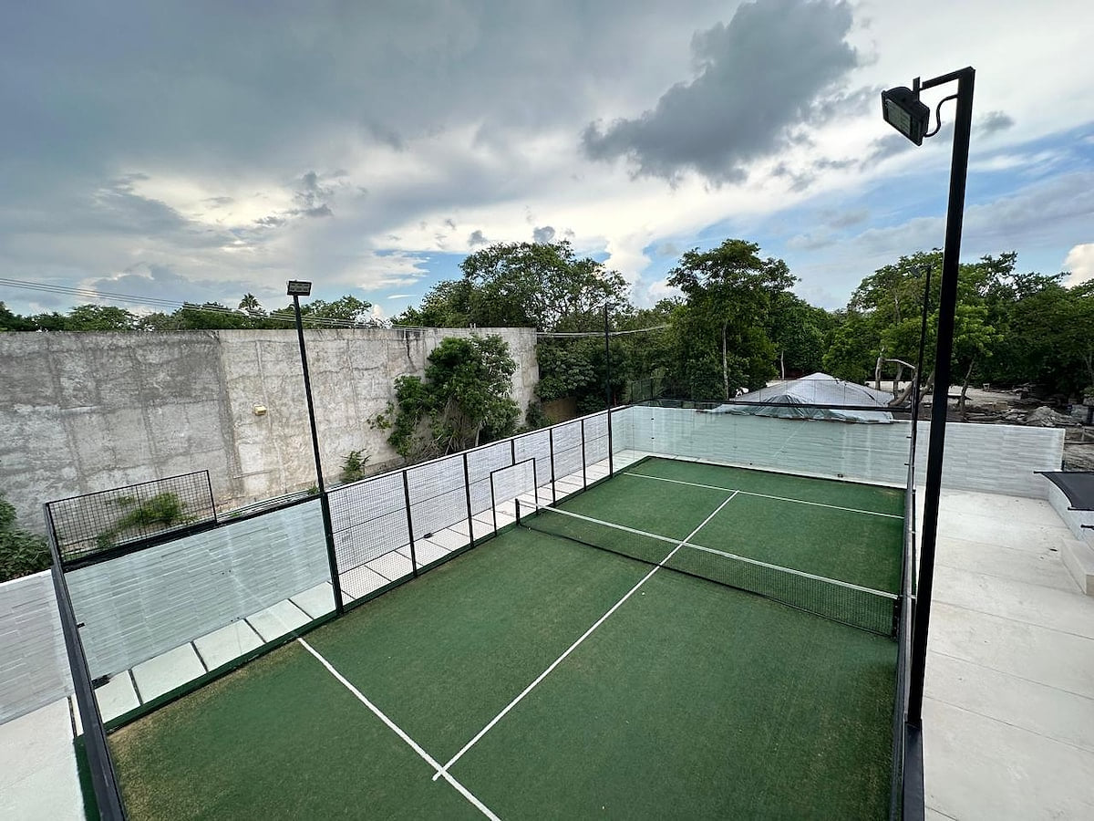 "Stay active and have fun with your friends and family at our private padel court. Perfect for a friendly match or a competitive tournament, this court offers a unique and exciting experience."