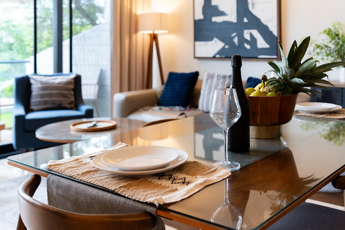 Elegant Dining Area Designed for Comfort and Style

Gather in a beautifully designed dining space that blends comfort and modern sophistication—perfect for intimate dinners, family meals, or extended stays.