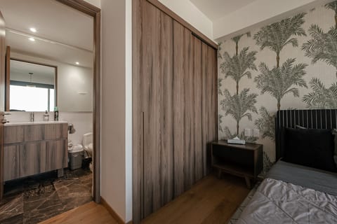 bathroom and bed