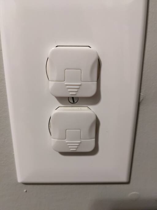 Plug covers through out for safety! If you need to access one though, just pull the bottom piece down to unlock it and it comes right out. Plug covers through out for safety! If you need to access one though, just pull the bottom piece down to unlock it and it comes right out. - N. Chatt Charm - 2 Bedroom - Walk to Walnut St Bridge, Coolidge Park, and the river! - Chattanooga