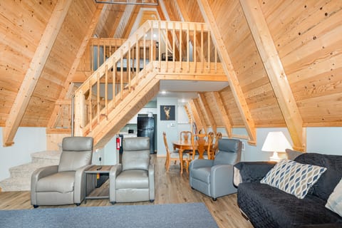 A-frame architecture wood finish