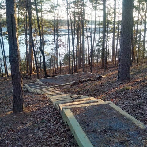 Scenic pathway leading directly to the lake, making access easy and enjoyable for all your water activities
