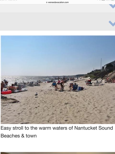 Easy stroll to the warm waters of Nantucket Sound beach