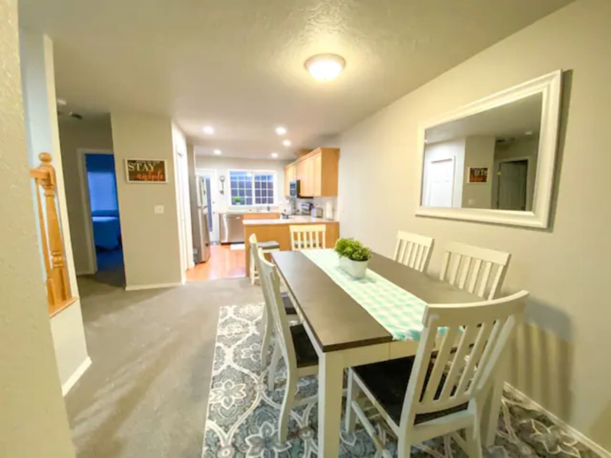 Dining area and kitchen