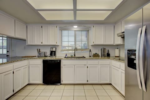 Large kitchen with big fridge!