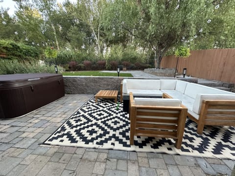 Patio and hot tub