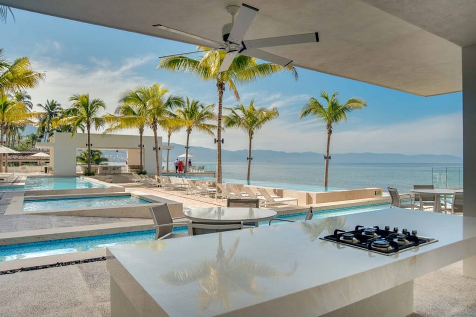 Stylish 2 Bedroom Condo - 2 Balconies - Beachfront - Puerto Vallarta