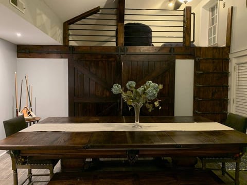 Barn Doors into Bedroom with Lofted Bedroom Above