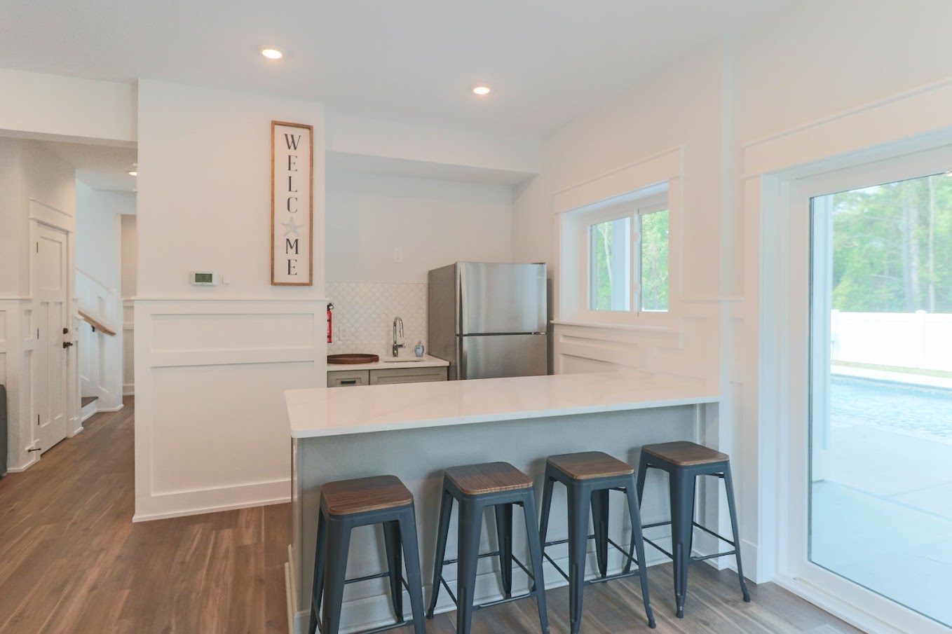 Wet bar in game room