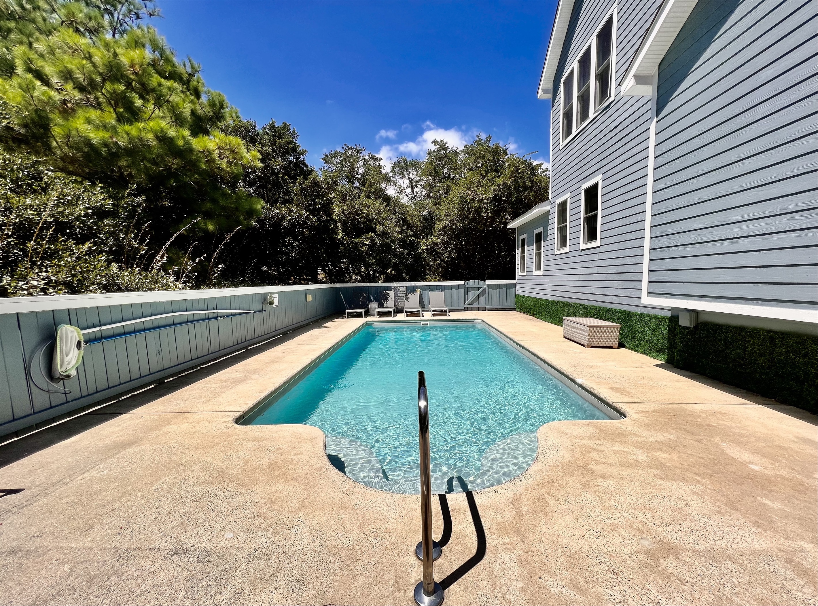 Private 13x36 Foot Pool, Trees provide privacy