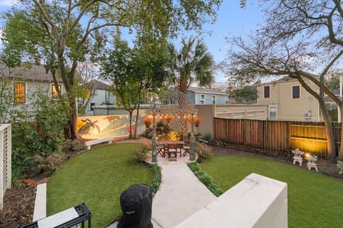 The front view of the spacious backyard.