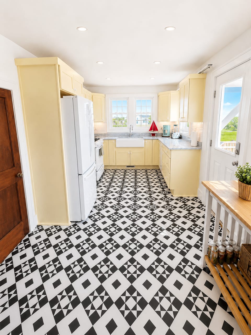 50s retro kitchen with views that remind you that you're on vacation