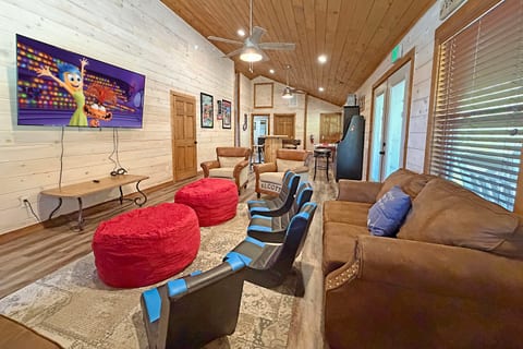 Watch a favorite movie or bring your own gaming consoles and play on the 75" Roku TV. (Bring your passwords)