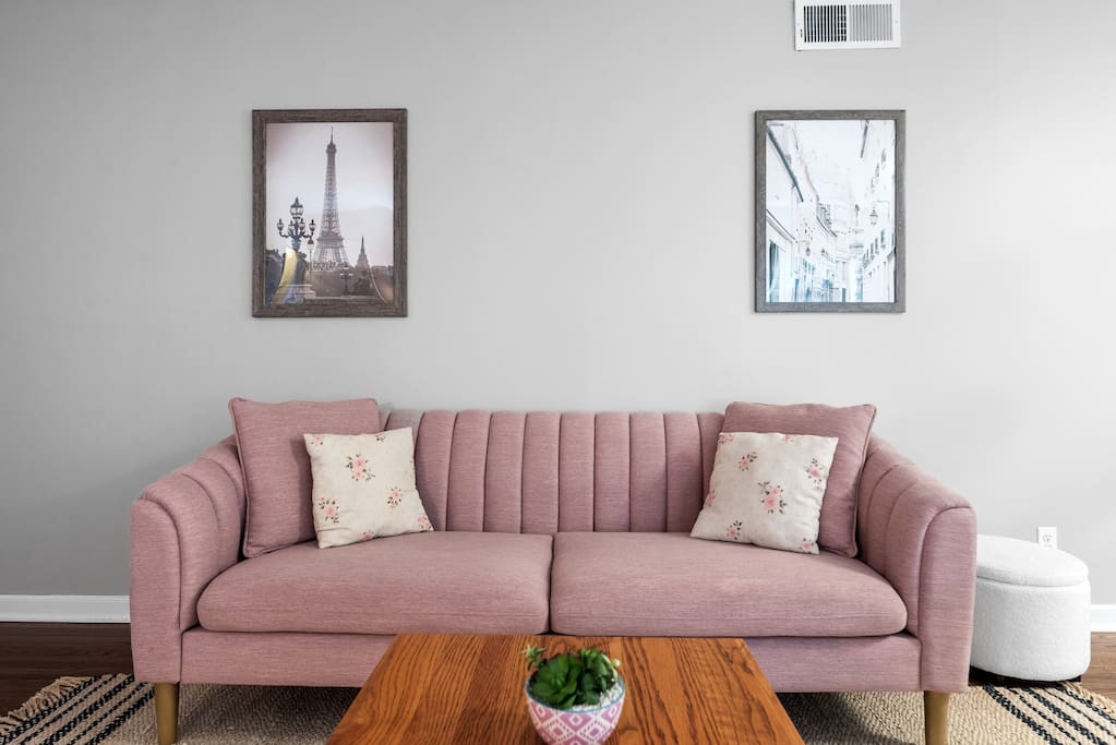 Relax after a long day on the comfortable couch and watch your favorite shows with Netflix, Hulu, and other popular streaming services available!