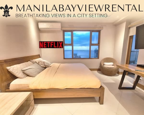 Luxury King 2BR 2BA w/Bayview Balcony Pool Netflix - Manila