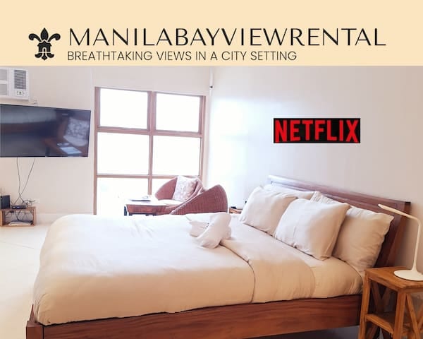 Studio King di lusso con Netflix, piscina e vista parziale sulla baia - Manila