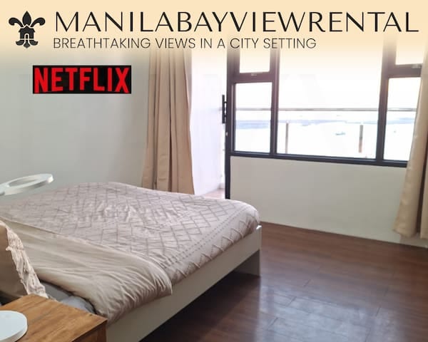 Superior Queen 1BR1BA Balcony Bayview Pool Netflix - Manila