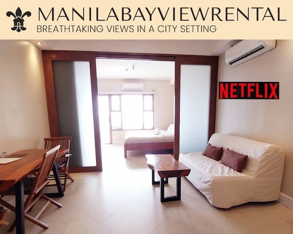 Luxury King 1BR 1BA w/Balcony Bayview Pool Netflix - Manila