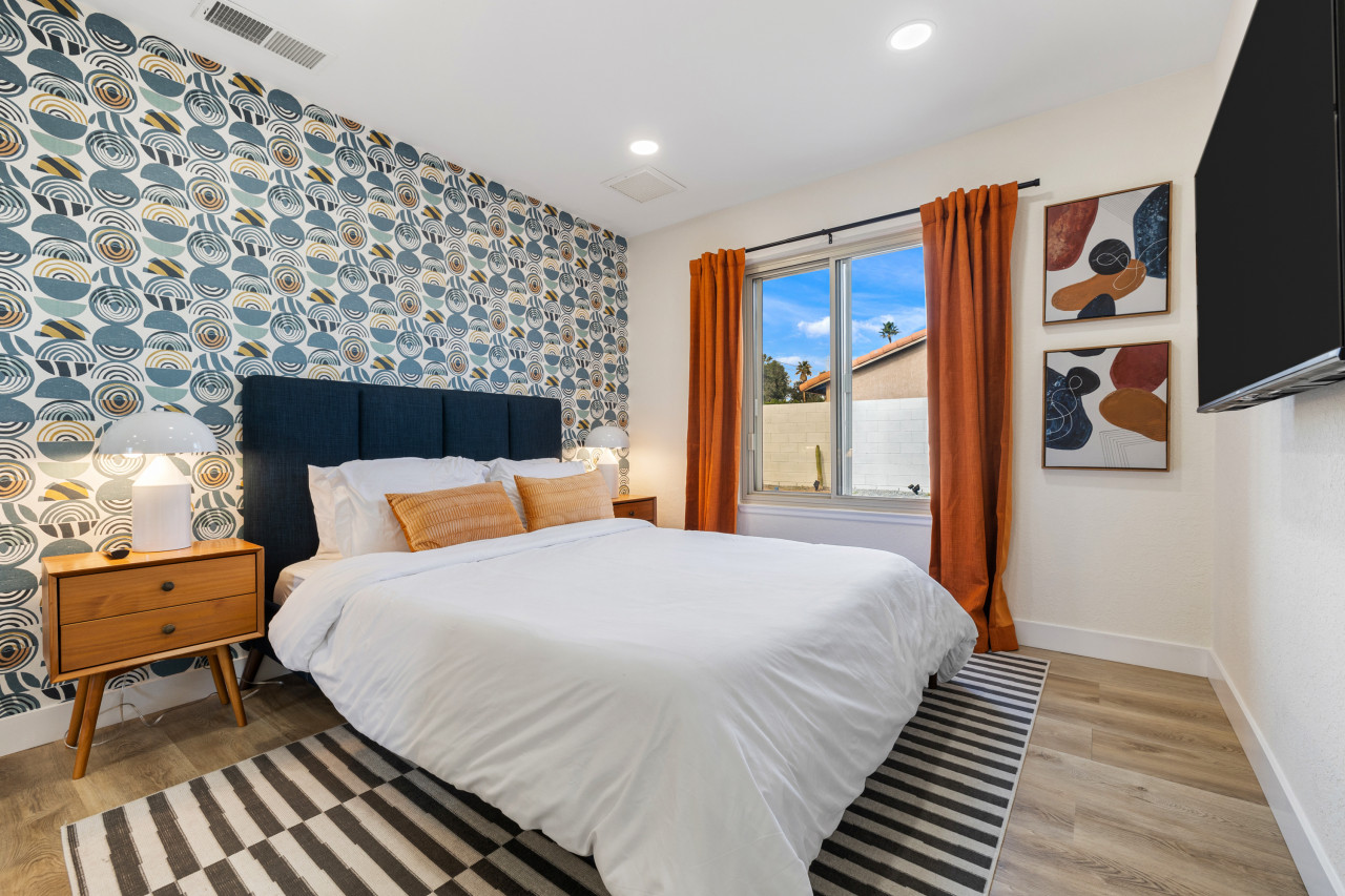 Acacia Retreat by Rather Be Properties  Where you can enjoy a heated pool & spa, hammocks, fire pit, outdoor shower, bocce ball court, BBQ, outdoor dining, and vibrant desert murals.