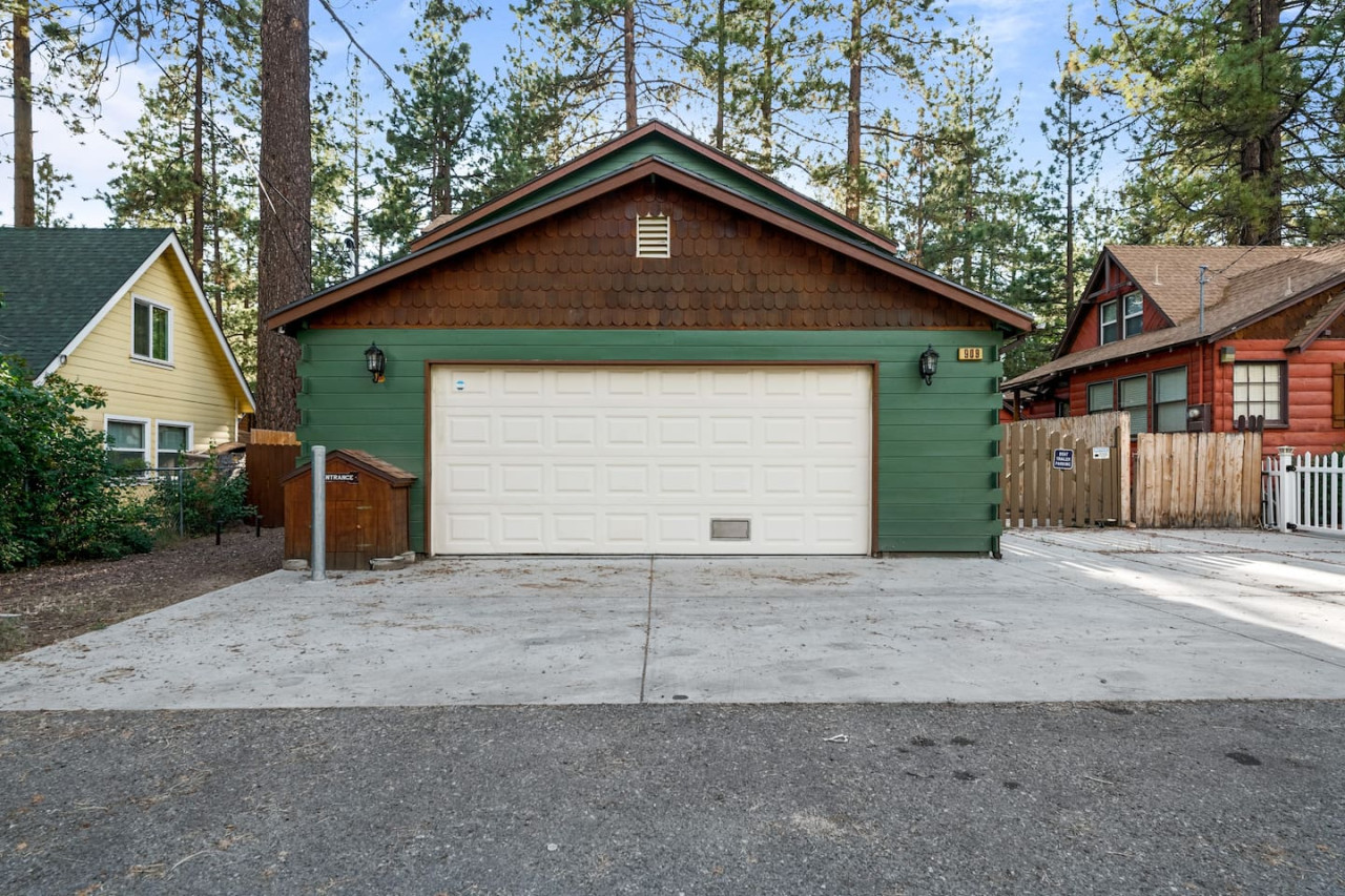 Big Bear vacation rental with hot tub and game room, close to lake, ski resorts, and trails. By Rather Be Properties