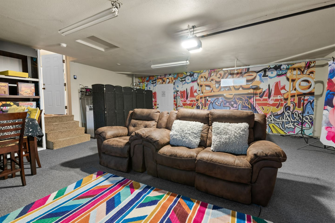 Big Bear vacation rental with hot tub and game room, close to lake, ski resorts, and trails. By Rather Be Properties