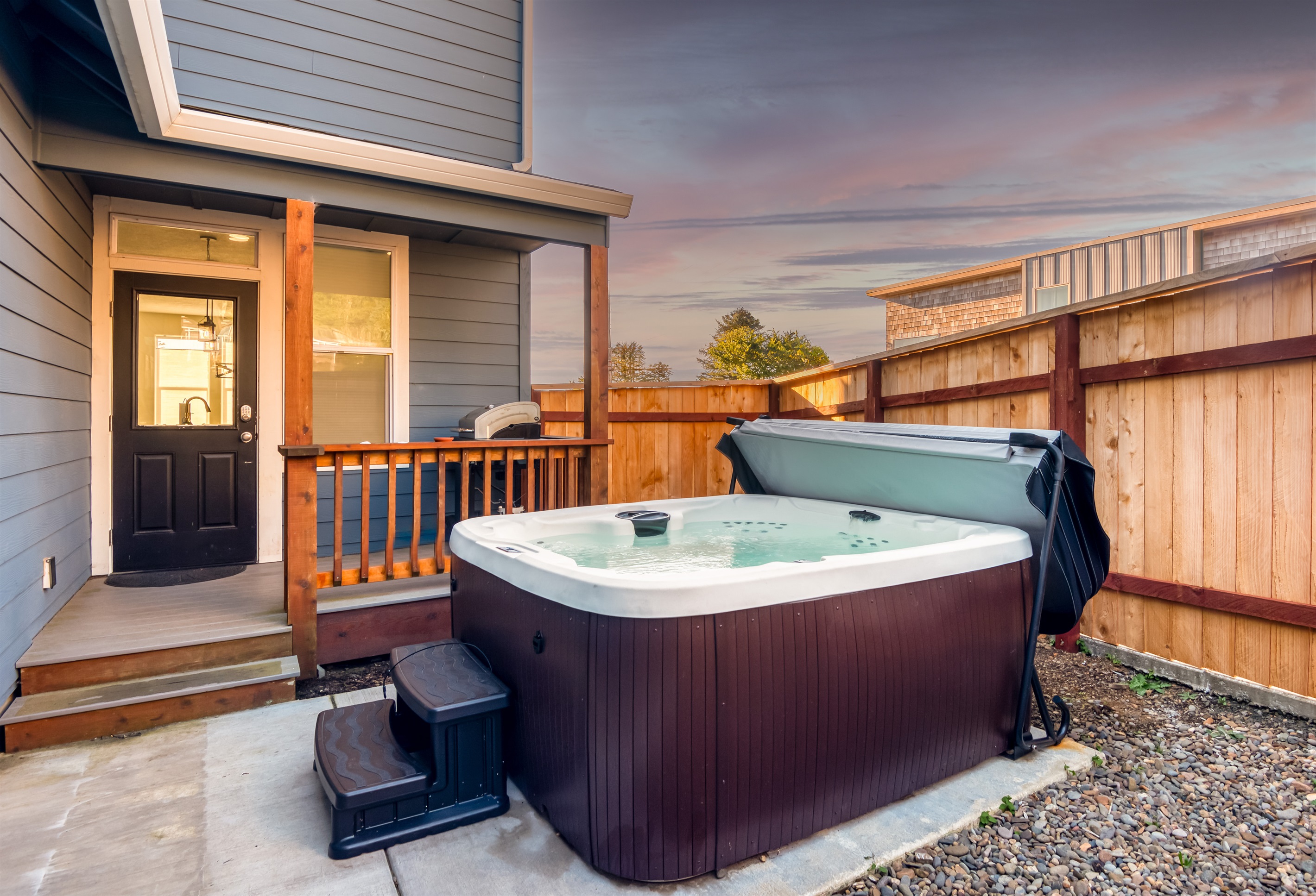 Privacy Fenced Hot Tub