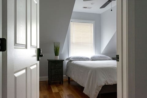 Bedroom on the second floor with a queen bed