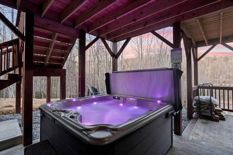 Large hot tub fits up to 4 adults.