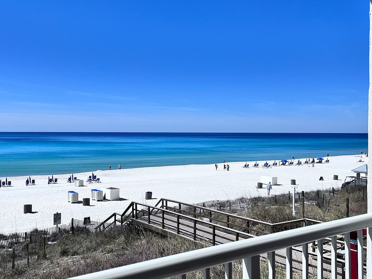 The amazing view from our 2nd floor balcony!