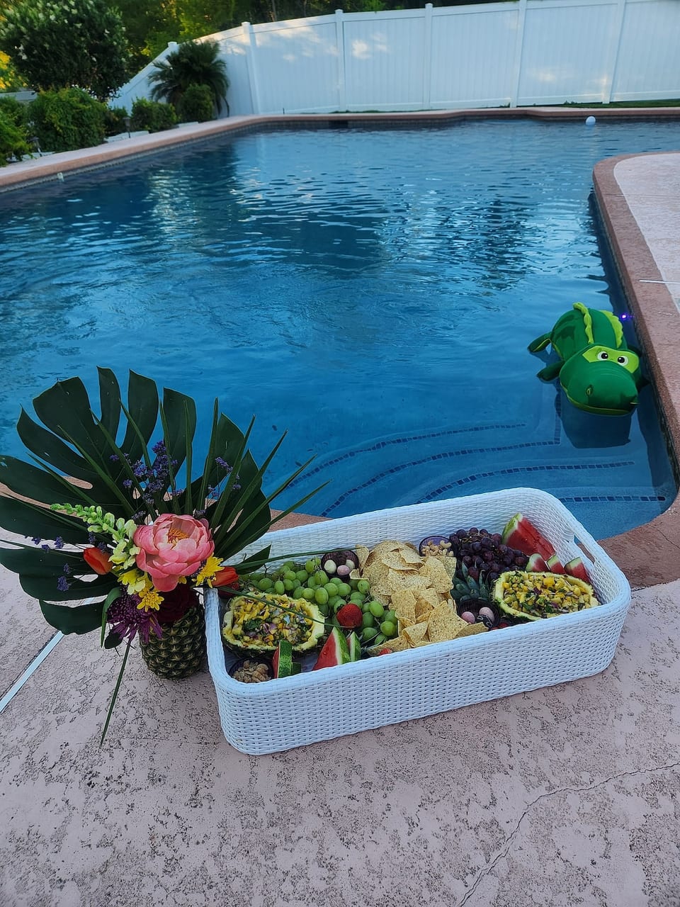floating pool charcuterie available at an additional charge