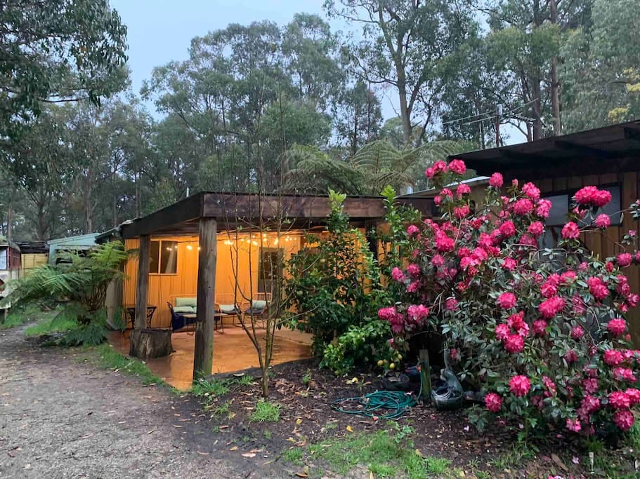 The patio is covered, so you are protected from sun and rain.