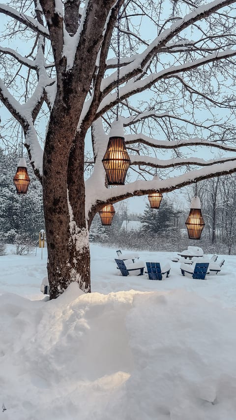 Outdoor Lanterns & Snow Fort