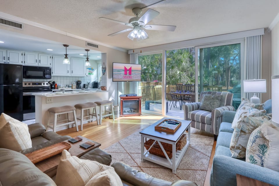 Bright and Airy Living Area with Private Deck Access