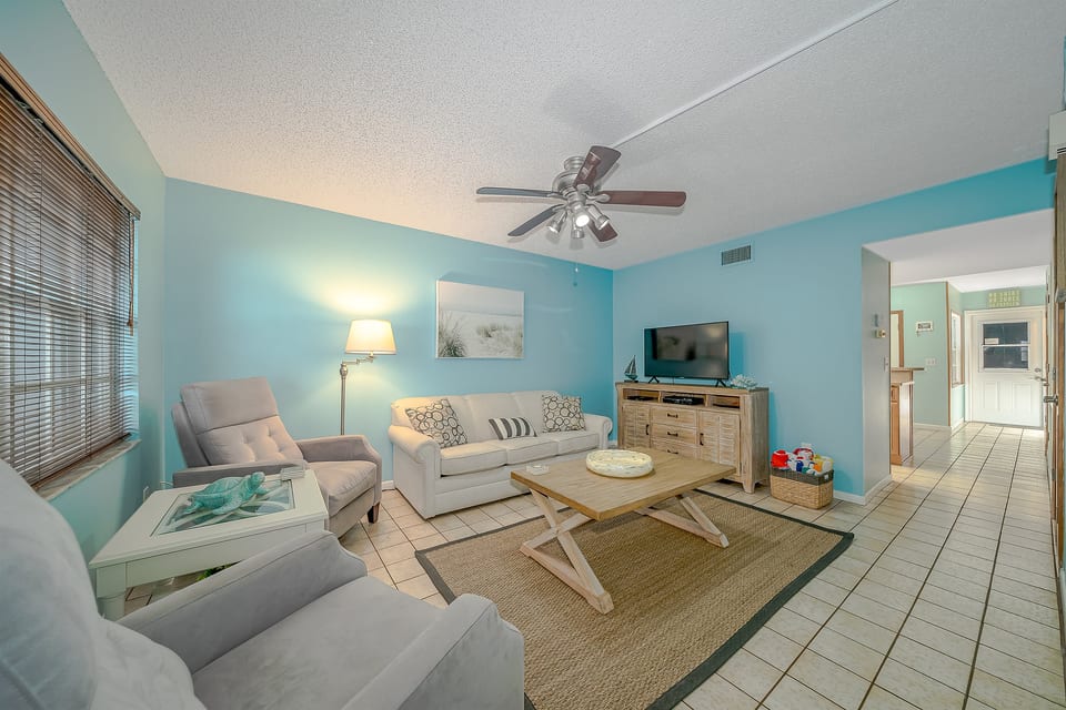 Spacious Living Room with Smart TV