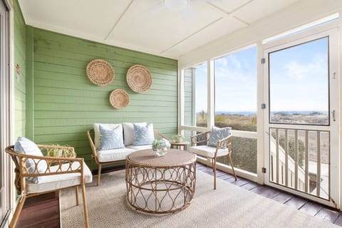 Cozy private patio overlooking the ocean — ideal for morning coffee and sunset watching