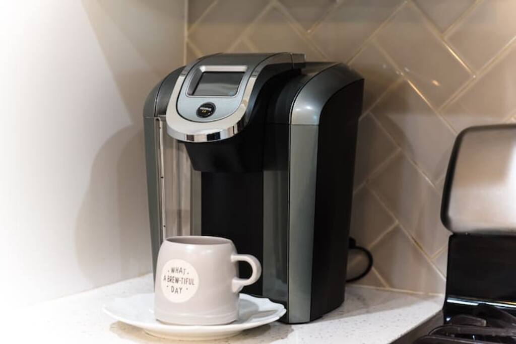 Wake up to the aroma of freshly brewed coffee with the coffee maker provided for your stay