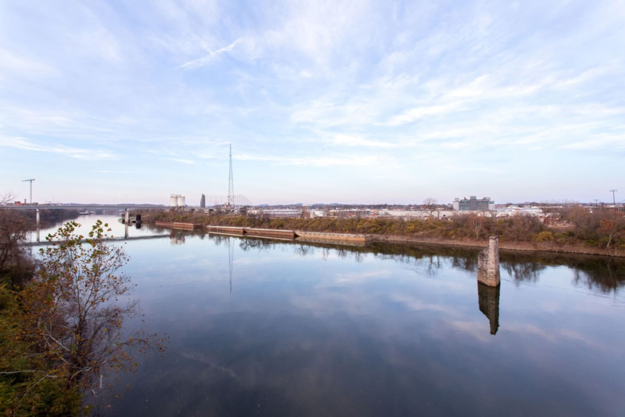 Cumberland River winding through downtown Nashville