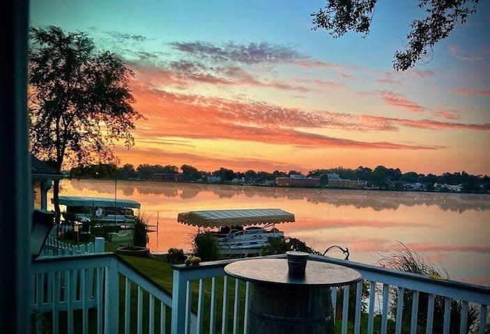 A beautiful sunset from our deck.