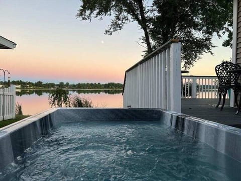 Enjoy the view from our 2-person hot tub.