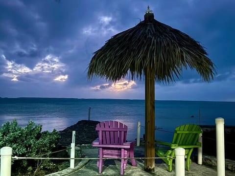 Beautiful view from tiki bar after sunset