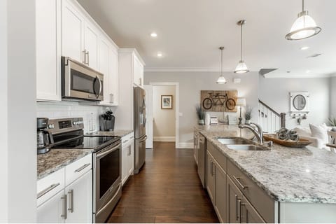 Fully equipped kitchen with stainless steel appliances