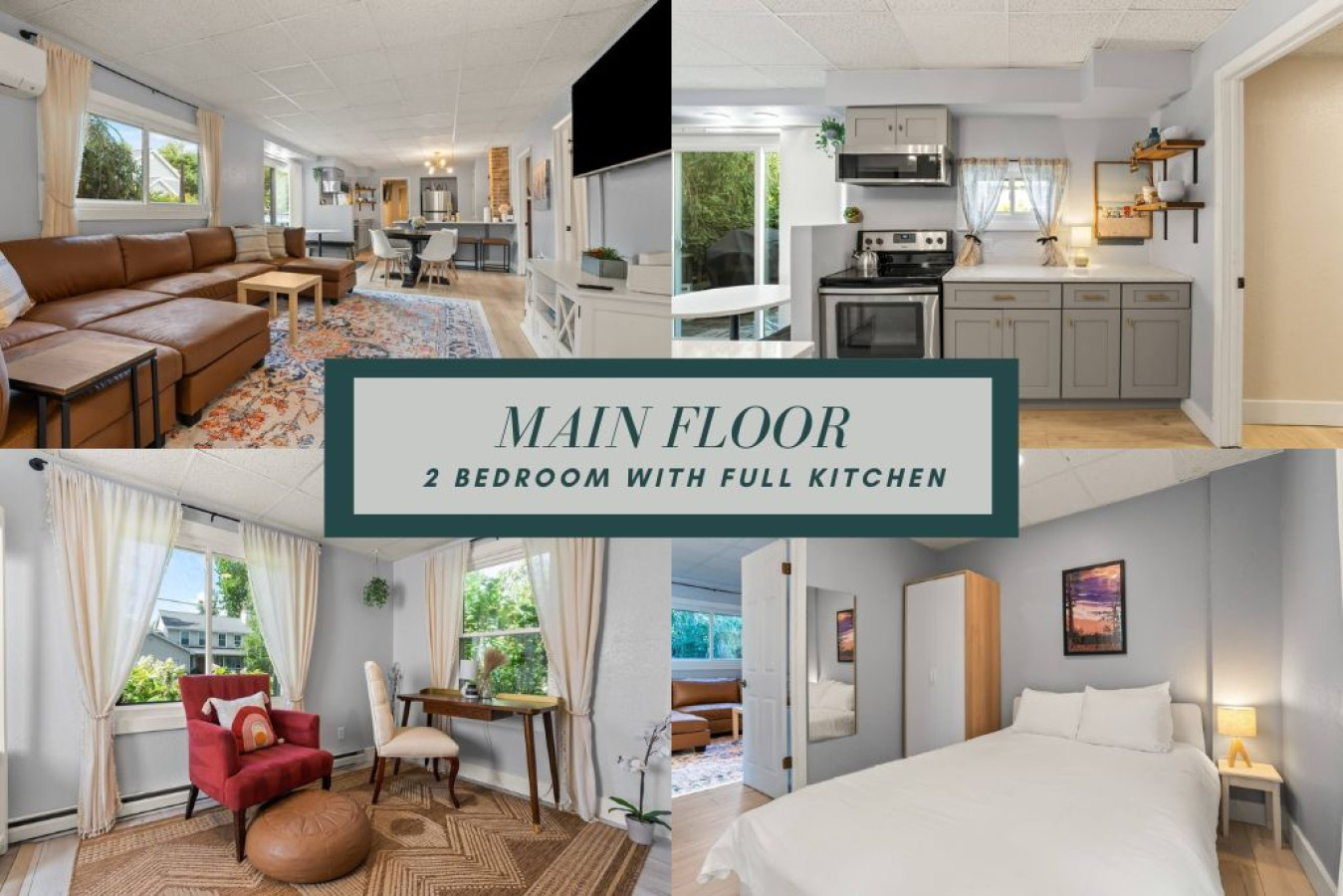 Discover the main floor, featuring two cozy bedrooms and a fully equipped kitchen—an ideal space for relaxation, meals, and quality time with loved ones.