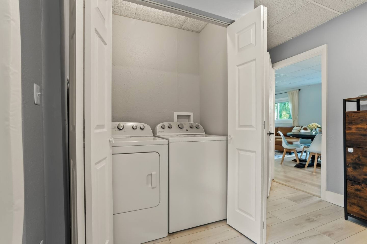 Make laundry a breeze with the washer and dryer, conveniently located in the laundry room for your comfort and ease.