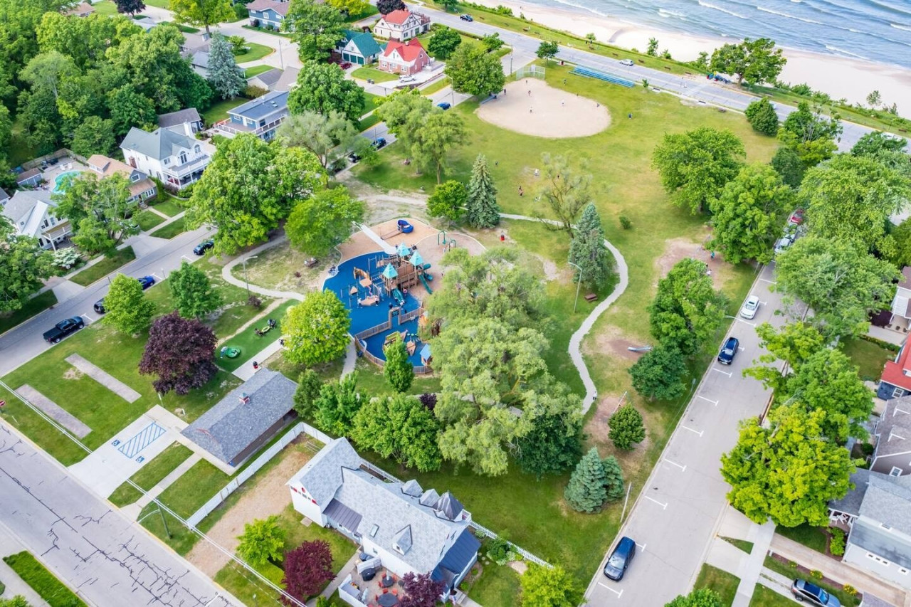 Take in the full view of the property from above, showcasing its spacious layout and serene surroundings.