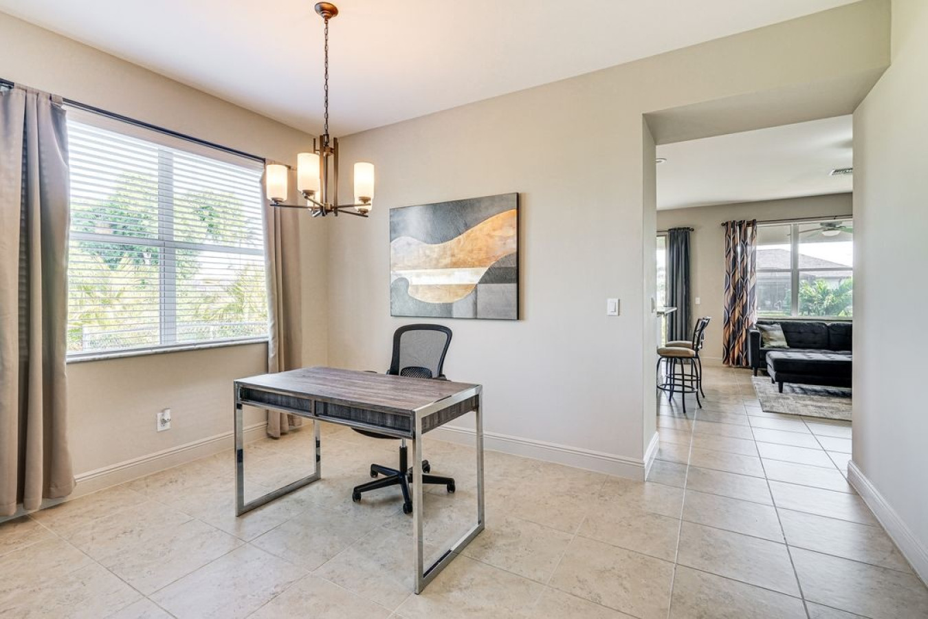 A quiet and comfortable workspace—perfect for catching up on emails or planning your next adventure.