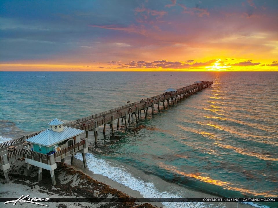 Sunrise over the Juno Beach Pier