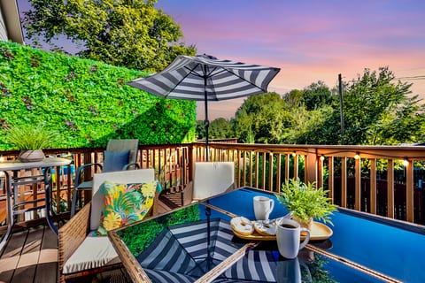 A warm and sunny afternoon awaits on your private back patio