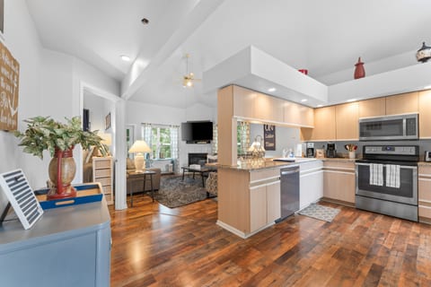 Cook and dine in style with our fully-equipped kitchen and elegant buffet area, perfect for family meals and gatherings.
